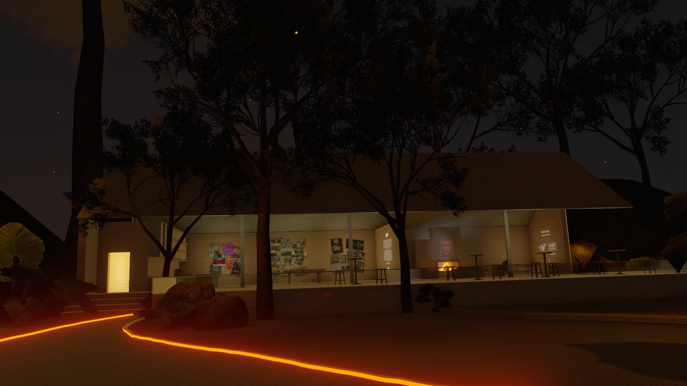 The Electric South community world in VRChat, built with Virtual Worlds Company — in fabrication